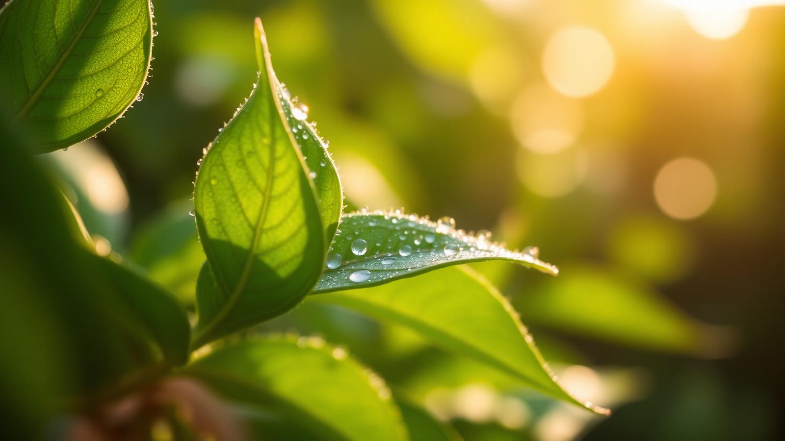 Close-up of fresh green leaves